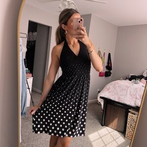 vintage black and white polka dot dress